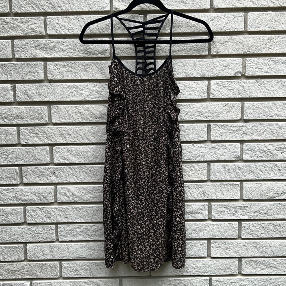 YA Los Angeles Mini Dress with Ruffles L